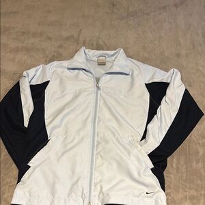 Nike White and Black Zip-Up Jacket